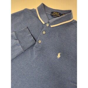 Polo Ralph‎ Lauren Shirt Men's L Light Blue Long Sleeve Polo Cotton Classic Fit